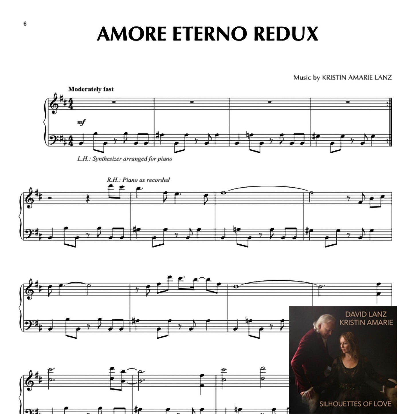 Amore Eterno Redux - Sheet Music + mp3 - Solo Piano