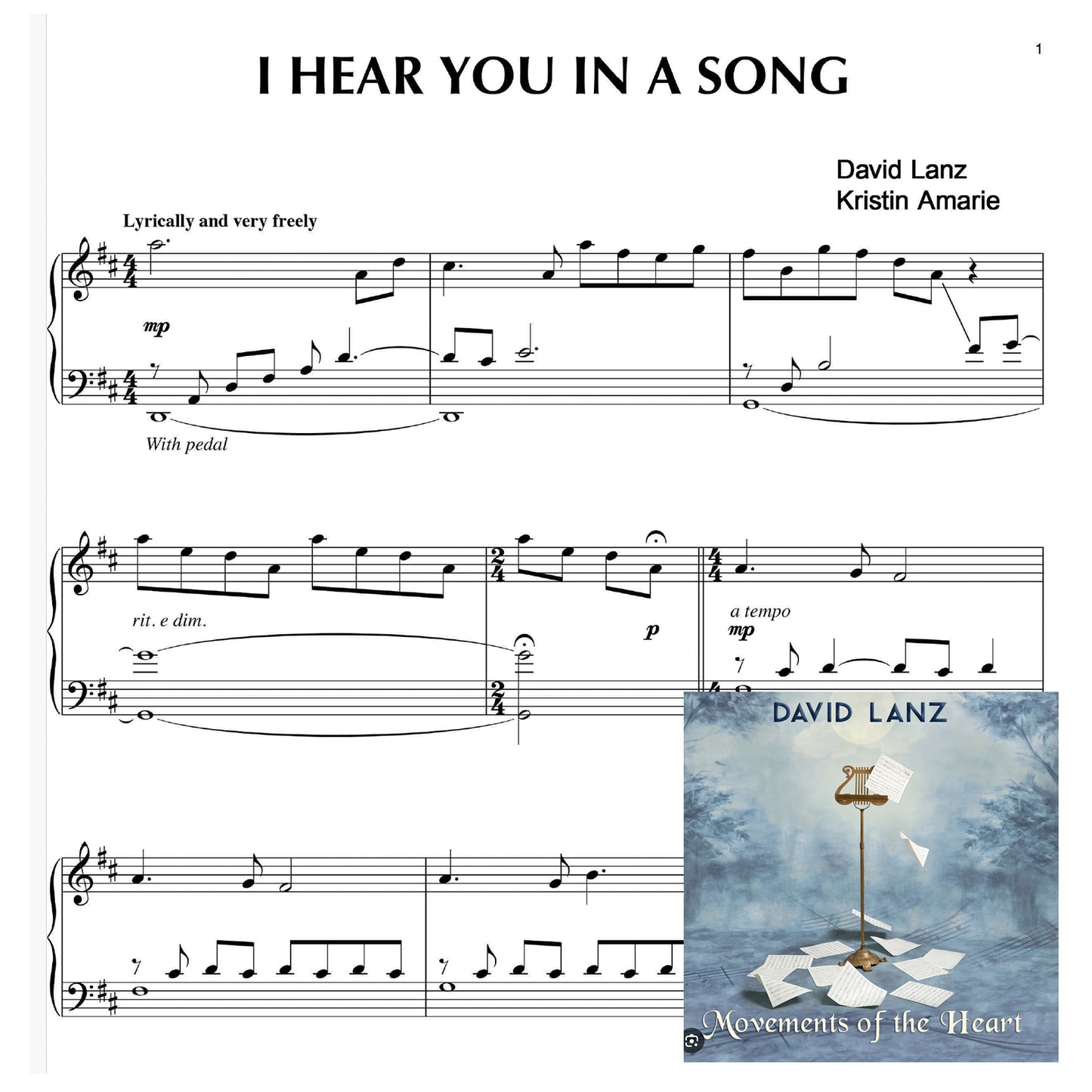 I Hear You in a Song - Sheet Music + single [mp3 file] - Solo Piano