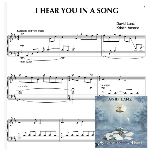 I Hear You in a Song - Sheet Music + single [mp3 file] - Solo Piano